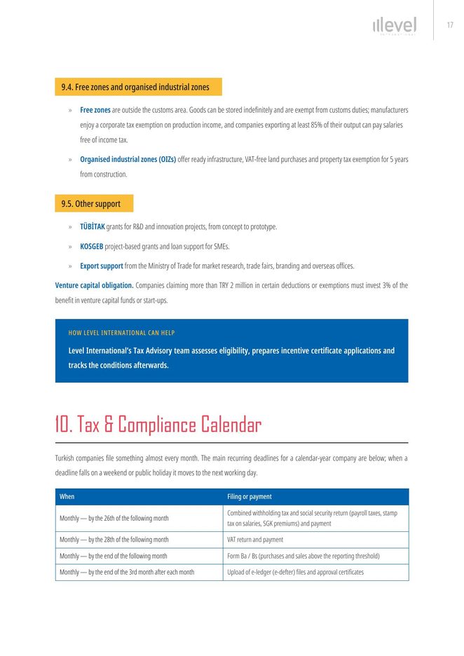Sample page from Doing Business in Türkiye: Tax & Compliance Calendar