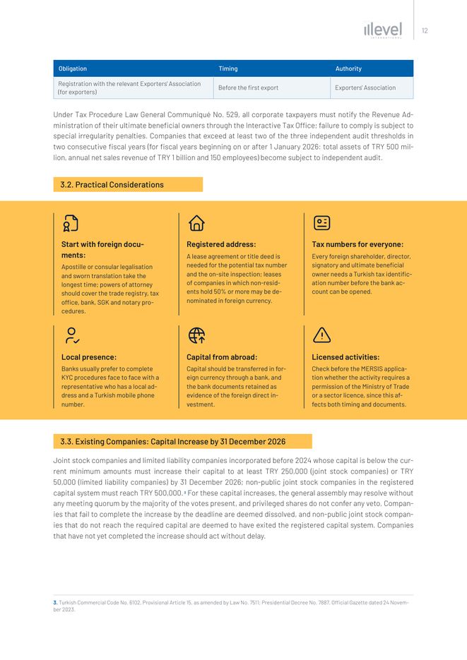 Sample page from Guideline on Company Formation in Türkiye: Practical Considerations