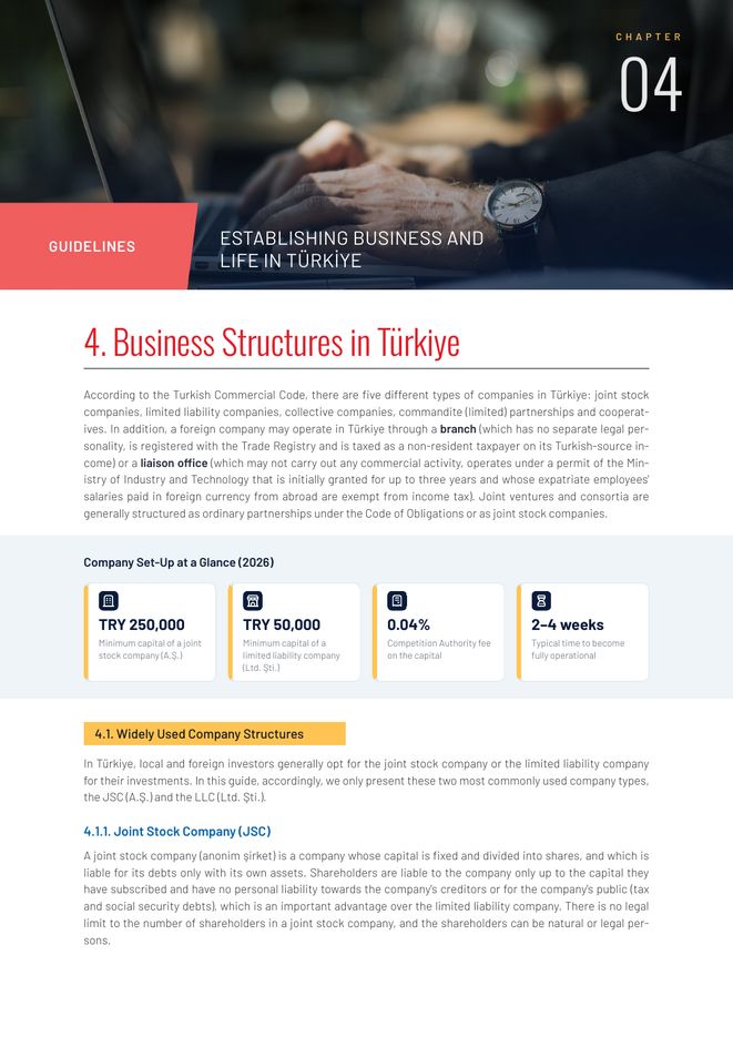 Sample page from Establishing Business and Life in Türkiye: Business Structures in Türkiye